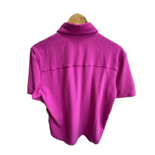 NWT Toast Swim Oversized, Relaxed Short Sleeve Collared Button Up Top Pink