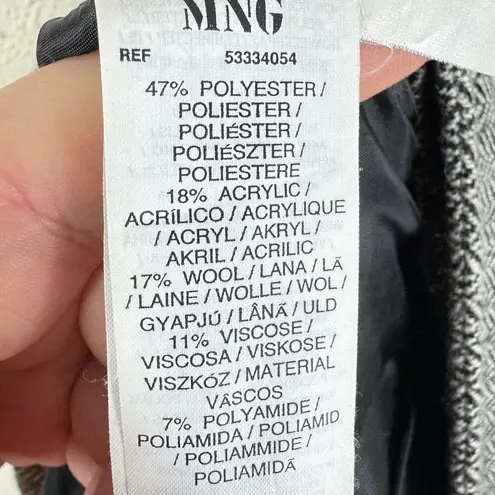 MNG Black Cream Chevron Tweed Mid Rise Bermuda Length Roll Tab Shorts Size 10