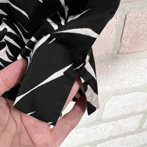 Lafayette 148 Stanton Palm Leaf Black and White Ankle Pants Size 4