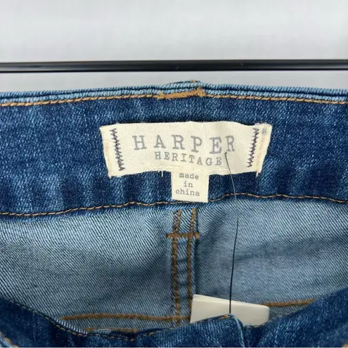 Harper Heritage Core Stretch Ripped Distressed Knees High Rise Skinny Jeans Blue Size 29