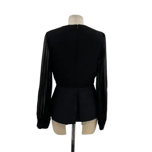 C/MEO COLLECTIVE  Counting Stars‎ Top Black Sheer Sleeve Peplum Keyhole Medium thumbnail 10