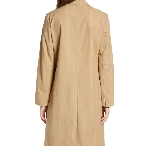NWT Prima X Nordstrom Double Breasted Jacket Trench Coat Large Tan