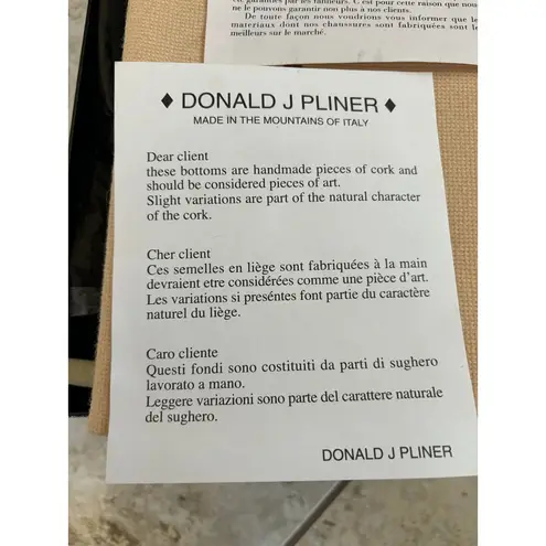 Donald Pliner Black Kogi Leather Shoe Hand Carved Cork Wedge Platform $235 NIB Size 11
