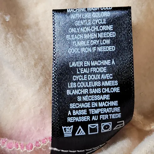 AFRM Tie Dye Crop Hoodie Sweatshirt SMALL Drawstring Multi Beige Pink Tan