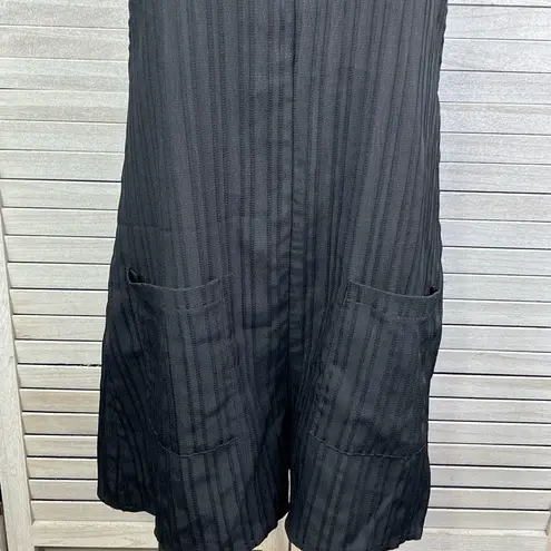 EMERY ROSE Shortie Overall Style Romper w Front Pockets Black