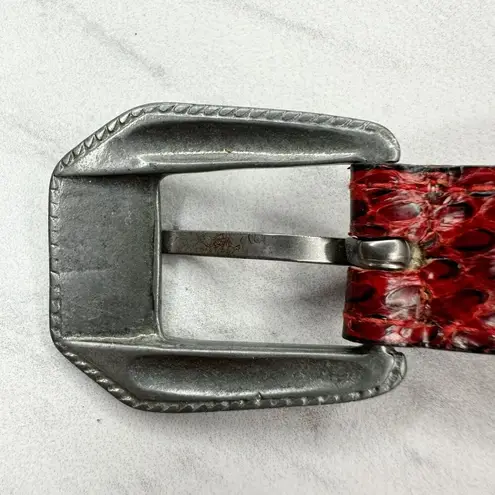 Vintage Damask Accessories NY Red Snake Skin Jeweled Belt Size S