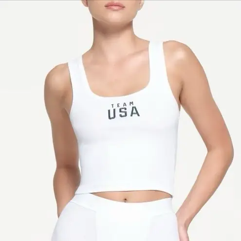 SKIMS Soft Lounge Tank Team USA White Size Large