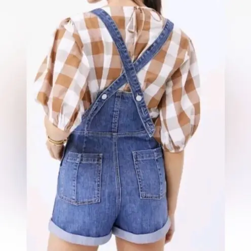 Pilcro Anthropologie Slouchy Denim Overalls Shortalls Size 27 Boho Chic Country