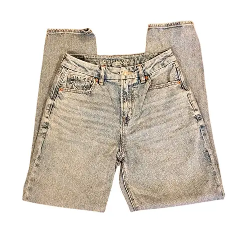 American Eagle  Women's Curvy Mom Jeans Size 4 Blue High Rise 5-Pocket
