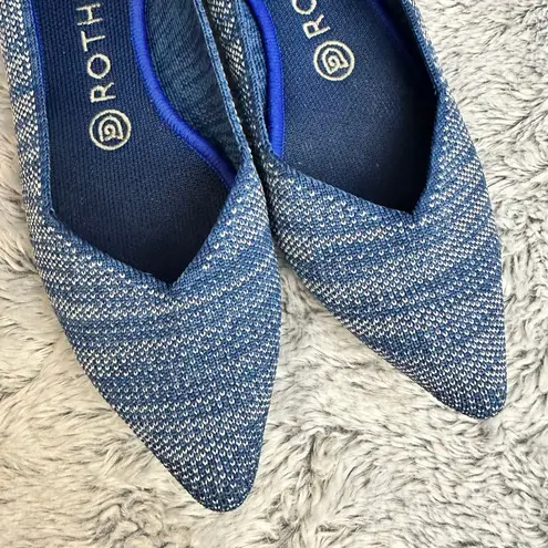 Rothy's The Point Ballet Flat Indigo Heather Blue Women's Size 7.5 Casual Work