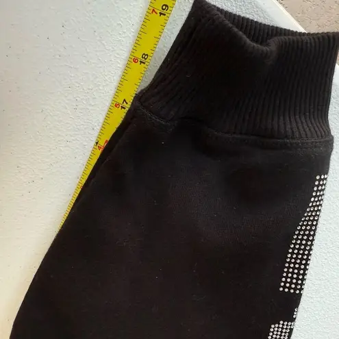 Victoria's Secret PINK Black Campus Bling Cropped Hoodie Size S Oversized