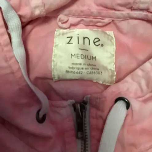 Zine Pink tie dye hooded lightweight jacket Size M