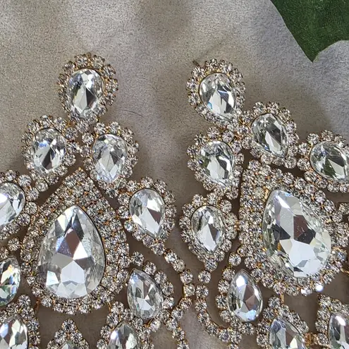 Boutique Large Statement Glam Teardrop Earrings