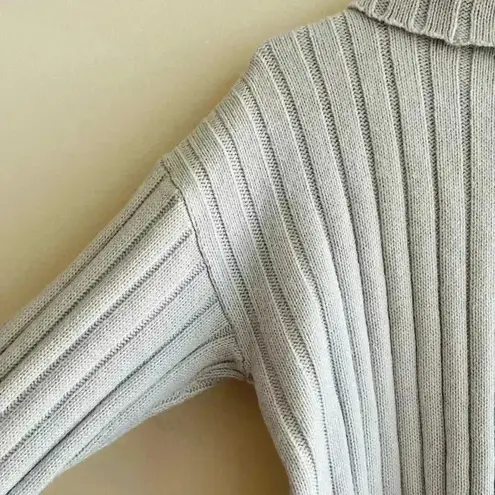 Lord & Taylor Periwinkle Cowl Neck Knit Sweater, Size Medium Gray