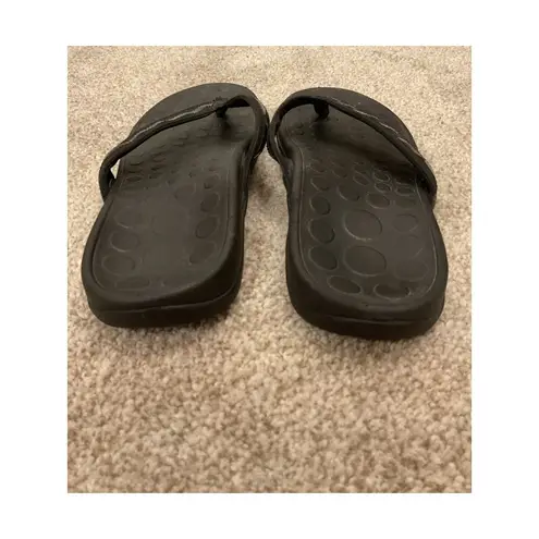 Vionic Orthaheel Tide Thong Orthotic Black FlipFlop Sandal, sz 8.5