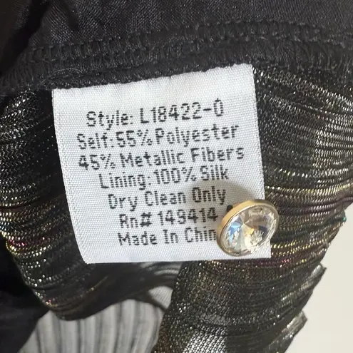 Johnny Was Jade Forever Young Gold Black Striped Silk Long Sleeve Blouse XL