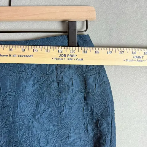 Maggy London Women’s Midi Pencil Skirt Jacquard Floral Teal Blue Career Party 6