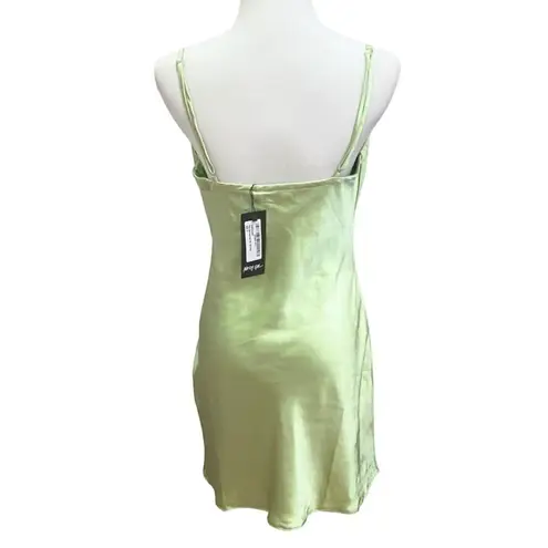 Nasty Gal NWT  Green Mini Satin Slip Dress 4 Party