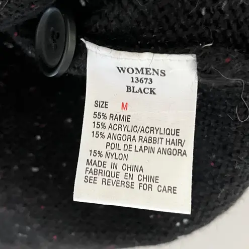 Woolrich Ramie Rabbit Hair Women’s Hooded Vest Black Red White Size Medium