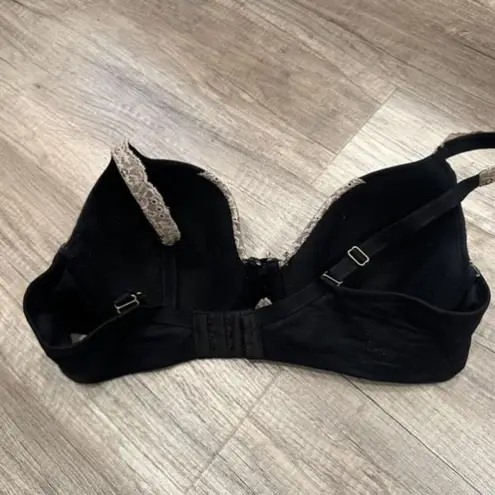 Soma Embraceable Full Coverage Lace Trim Underwire Black Bra Ivory Lace Size 38C