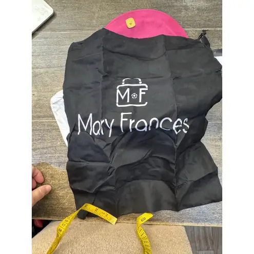 Mary Frances Flirty Crossbody Clutch Handbag Floral Hot Pink Black Beaded Dusty