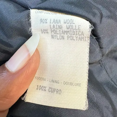 Vintage 80s Luciano Soprani Italian Wool Tweed Black White Short Coat 44/8