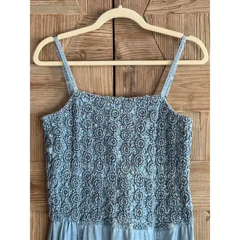 Newport News Vtg Jeanology Womens Denim Sleeveless Dress Size 14 Cottage