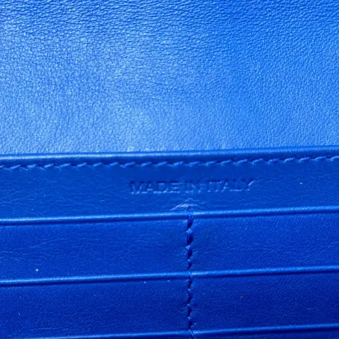 Saint Laurent Y-Chyc Authentic Royal Blue Leather Zip Wallet – Gold “Y” Hardware