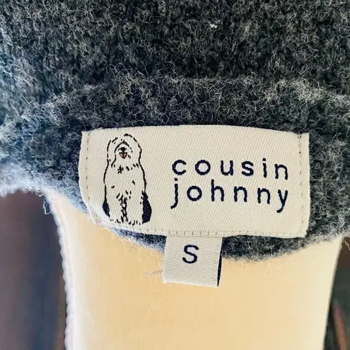 Cousin Johnny grey wool sweater with black beading and embroidery. Size S. EUC. Gray