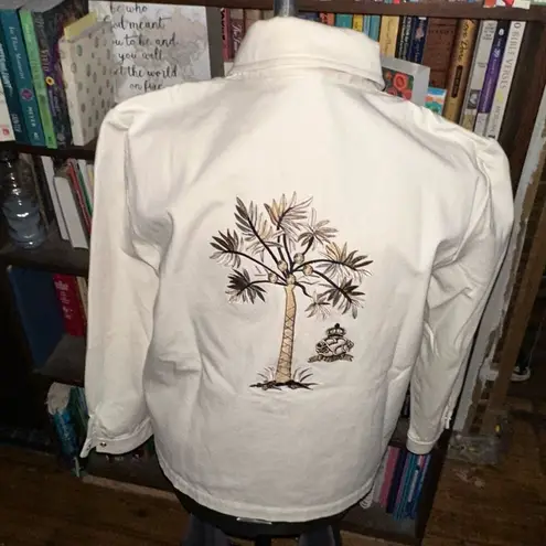 St. John St Johns embroidered palm tree L dog show style zip jacket