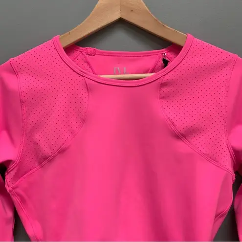 IVL Collective Long Sleeve Crop Top Perforated in Pink Sugar Plum 8