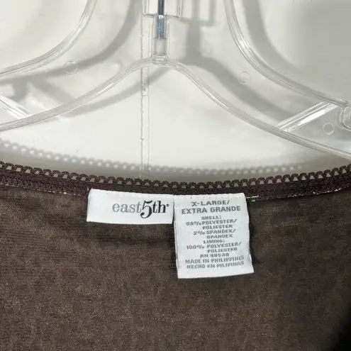 Vintage Y2K Leopard Animal Print Smocked Square Neckline Short Sleeve XL 90s Brown