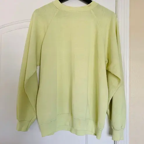1980 Vintage Highlighter Yellow Hot Air Balloon Graphic Crewneck Sweatshirt M/L Size M