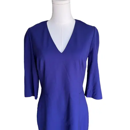 Lafayette 148 New York - Navy Blue Wool Blend Sheath Dress Sz 6