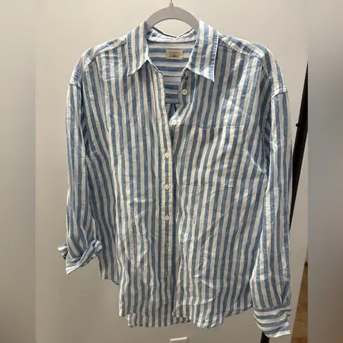 Faherty Laguna Linen Relaxed Shirt - Ocean Lucy Stripe
