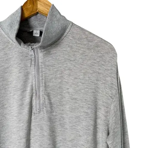 Three Dots Three Dot Quarter Zip Pullover Sweater Lightweight Heather Gray, Size Small