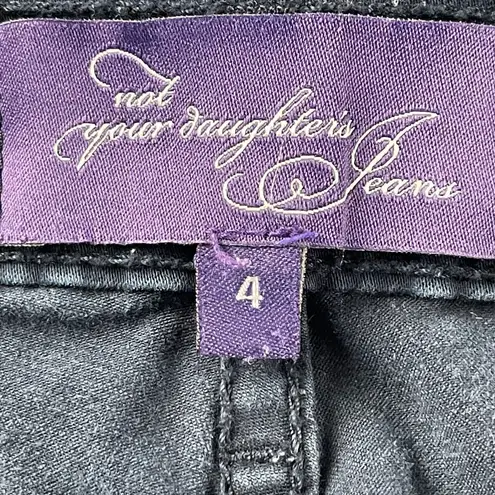 NYDJ Flared Pants Womens Size 4 Blue Relaxed Lift Tuck Slimming Short Casual