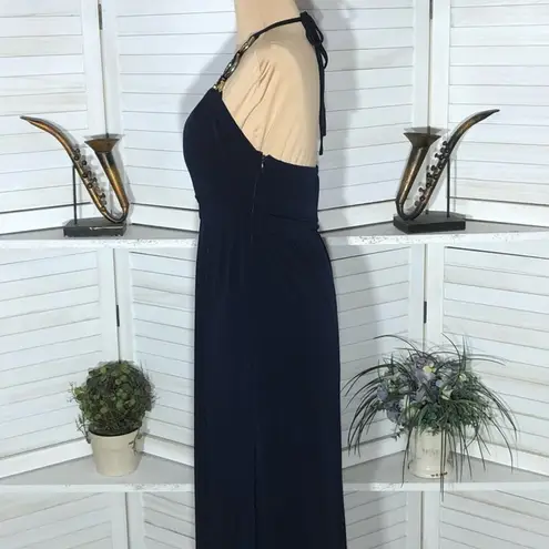 Boston Proper Navy Blue Halter A Line Dress Size 6