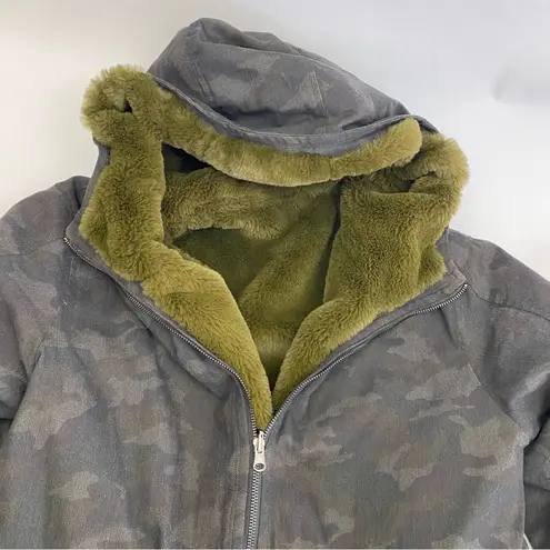 DL1961  Phoebe Reversible Parka Jacket Coat Fur Camo Camouflage Hooded Kindred