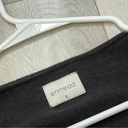 ennead Tshirt Dress hemp cotton v neck mini womens Black (small) minimalist