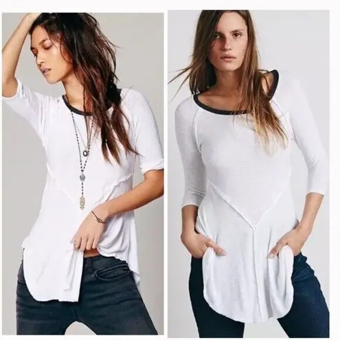 Free People  Intimately Layering Top Womens Size S Lightweight Knit White * FLAW