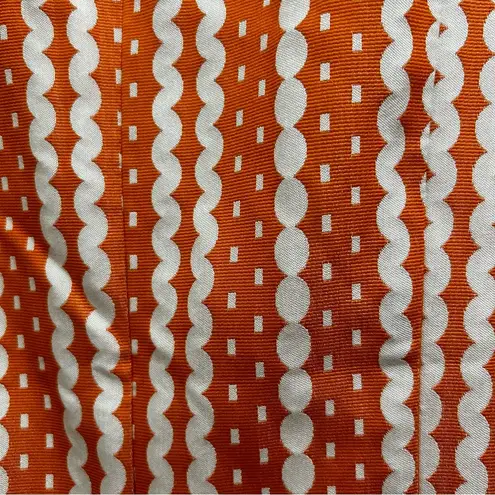 Julie Brown NYC Orange and White Midi Dress Size 6 Excellent Condition