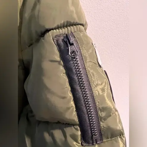 Fonts Down Jacket With Fur Collar Puffer Coat Cozy Jacket S 3XL Green Size undefined