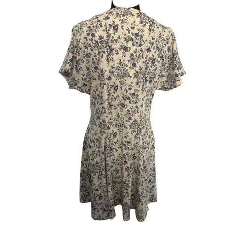 Frederick's of Hollywood Vintage Prairie Dress Size 13 Blue Floral Crochet Collar