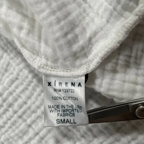 Xirena Top Small White Gauzy Lightweight Coastal Peasant Boho Vacation Resort