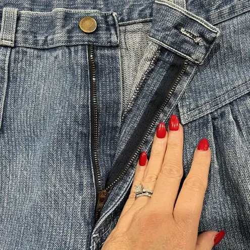 Cheryl Tiegs Size 12 Jeans Vintage 70s Pleated Front Baggy Bareback High Rise Blue