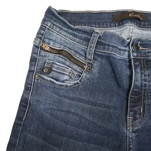 KanCan Womens 25 Distressed Skinny Zipper Jeans Style VBK1165R Blue