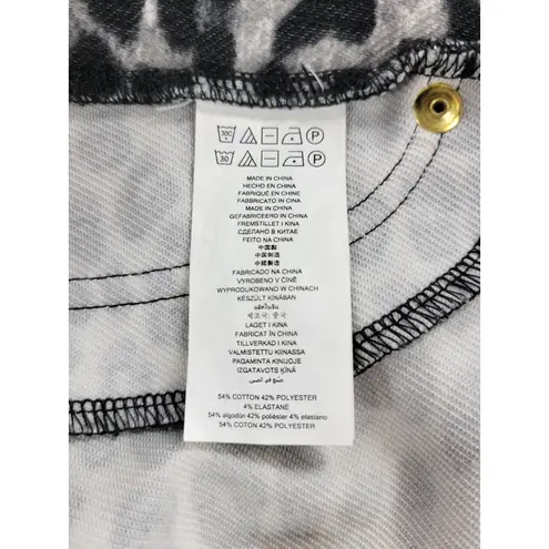 Michael Kors Womens Jeggings Size L Black Gray Leopard Print Pull On Stretch Size L