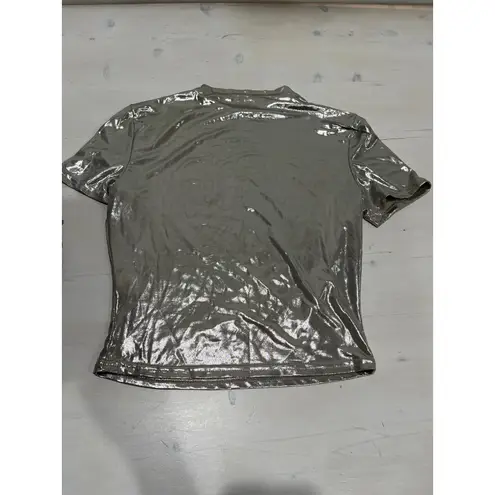 Shiny Silver Metallic Skirt and Top Party Outfit Size S