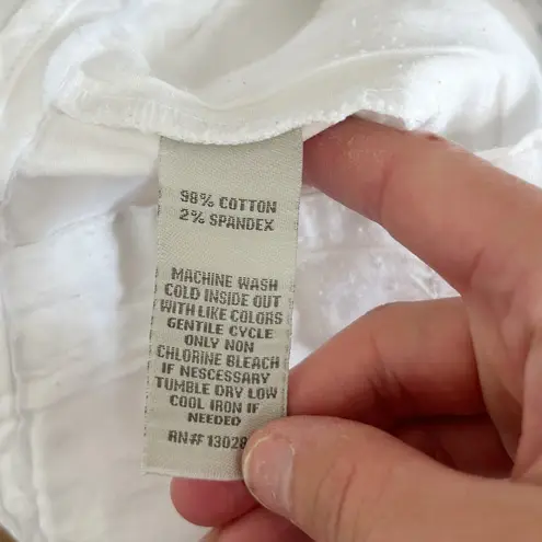 Per Se White Bermuda Flat Front Shorts Sz 4